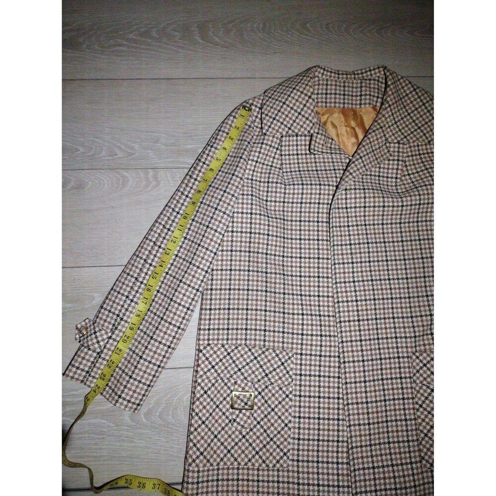 Vintage Susan Lynn Plaid Blazer - Brown Tweed Retro Jacket - Size M - Picture 8 of 12